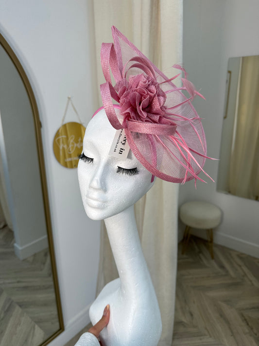 Cassidy Half Disc Fascinator - BLUSH PINK