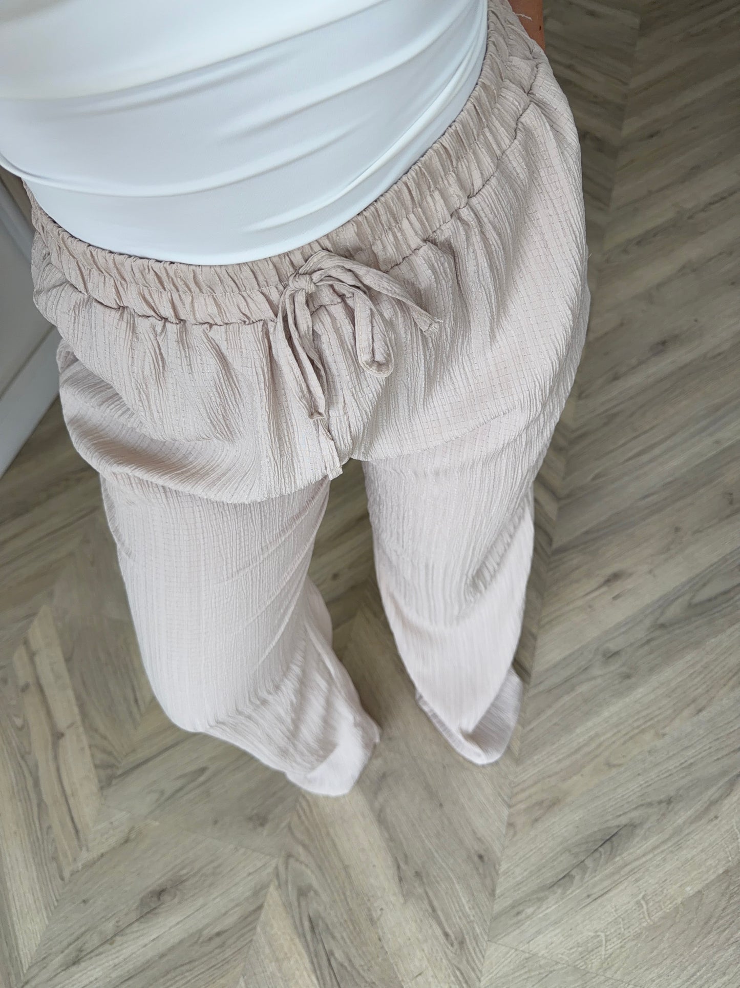 Posie Crinkle Trouser - Nude