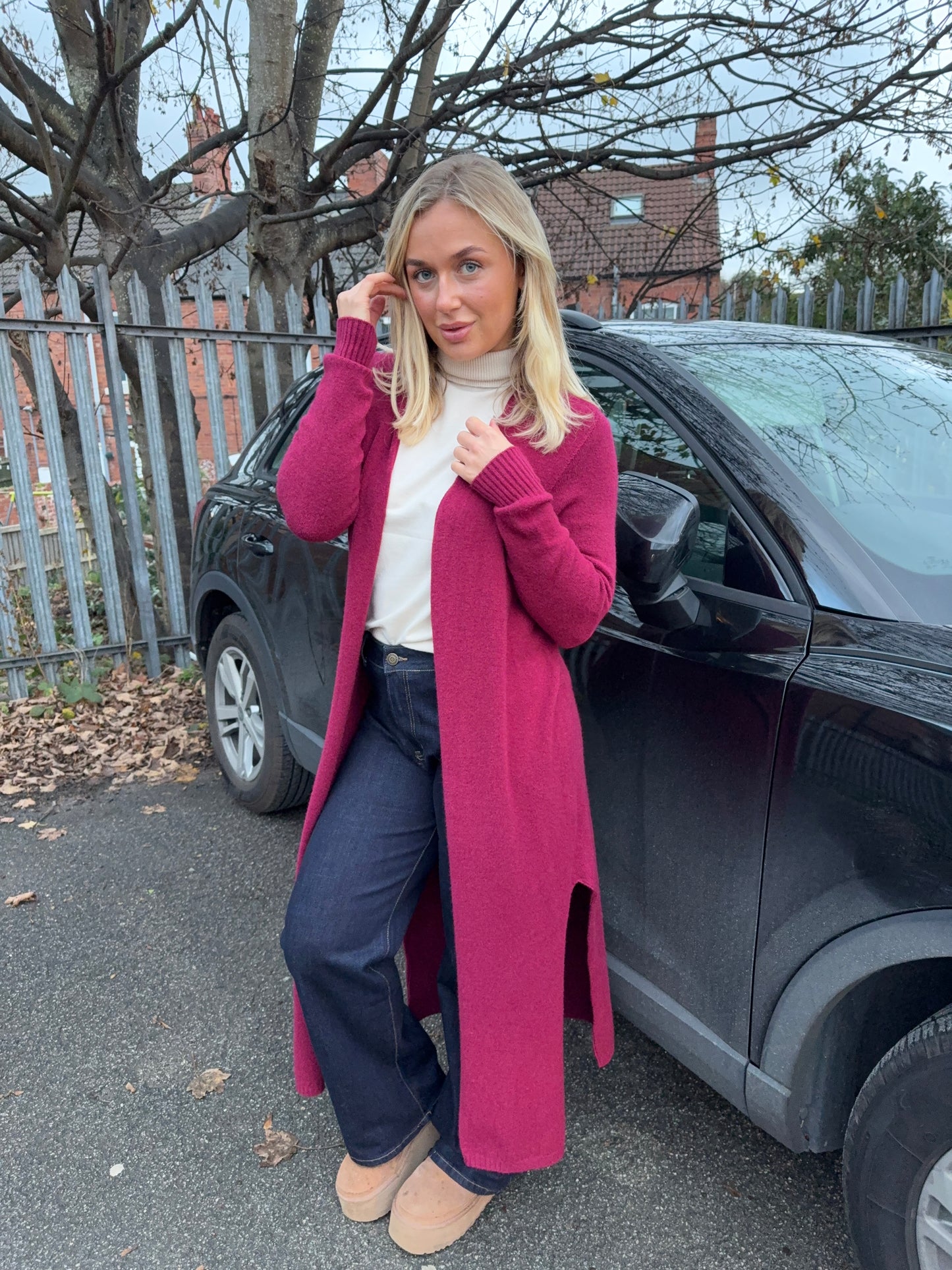 Erika Long Maxi Cardigan - Burgundy