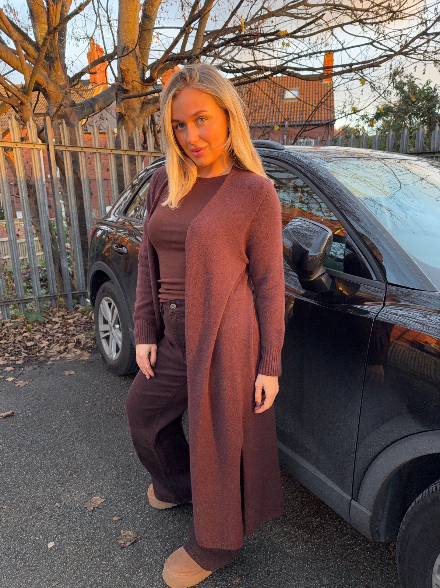 Erika Long Maxi Cardigan - Dark Brown