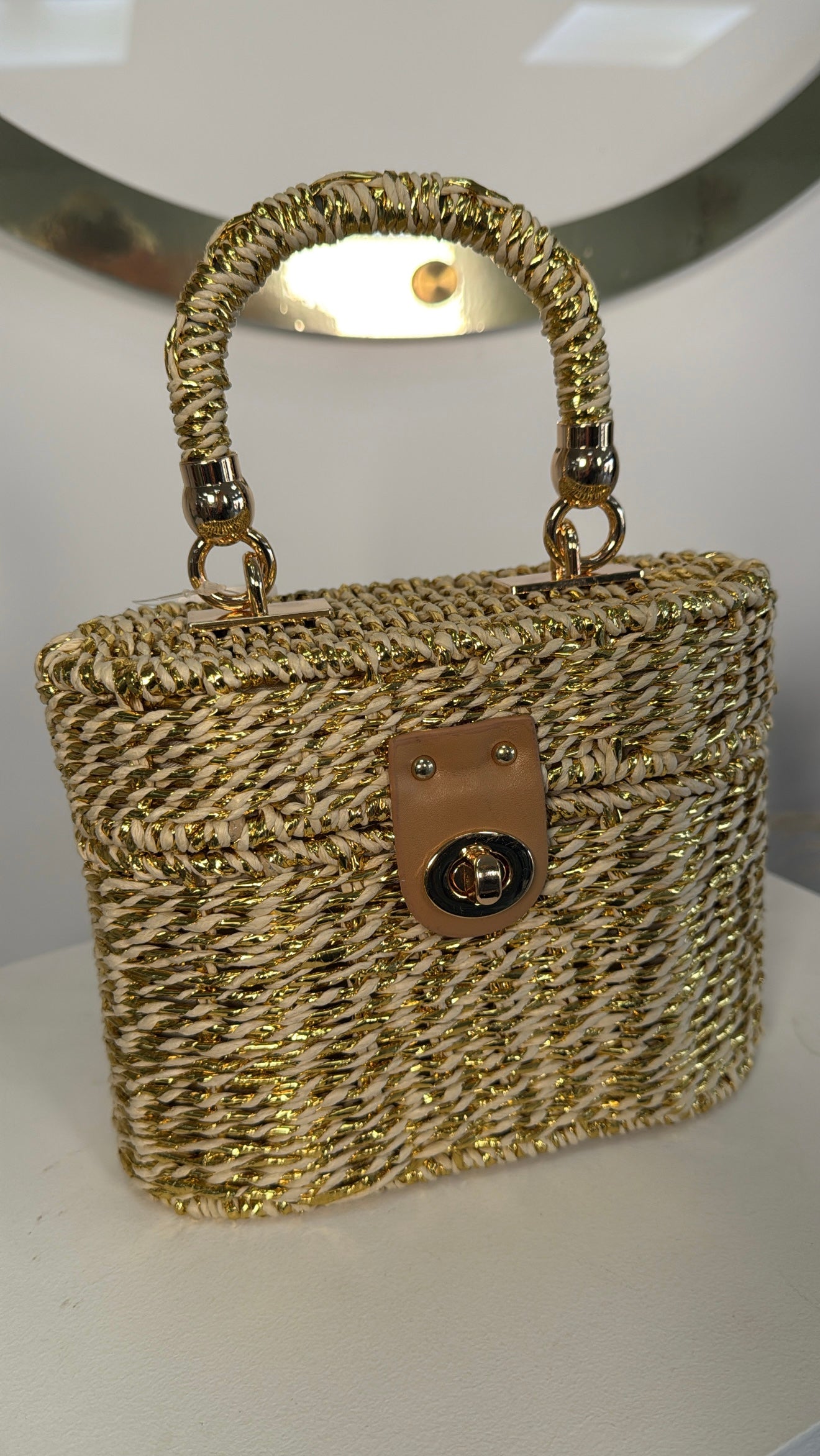 Giselle Gold Metallic Bucket Bag
