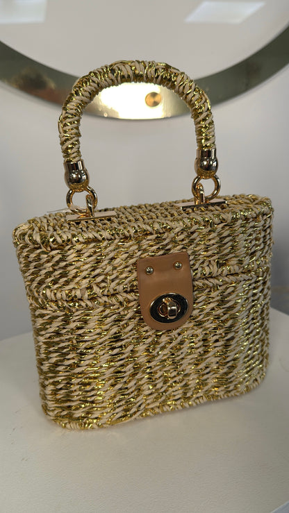 Giselle Gold Metallic Bucket Bag