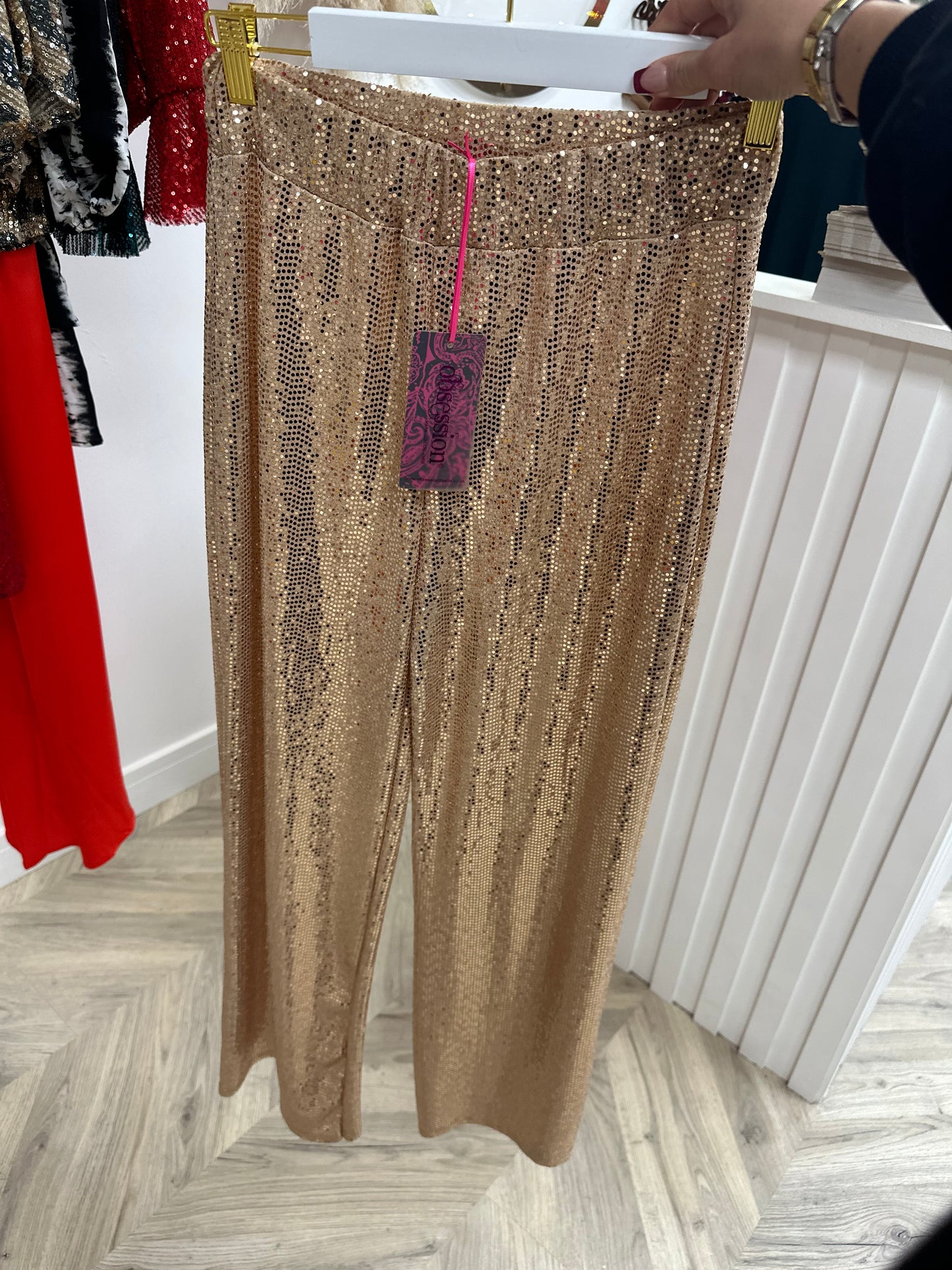 Darcie Sequin Trousers - Gold