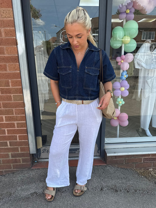 Trista Denim Top