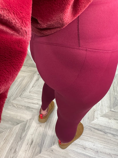 Burgundy Energy Leggings