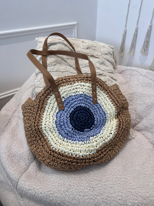 Brown Crochet Stella Circular Shoulder Bag