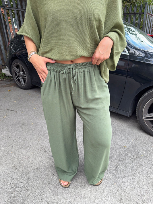 Jasmine Cotton Trousers - Green
