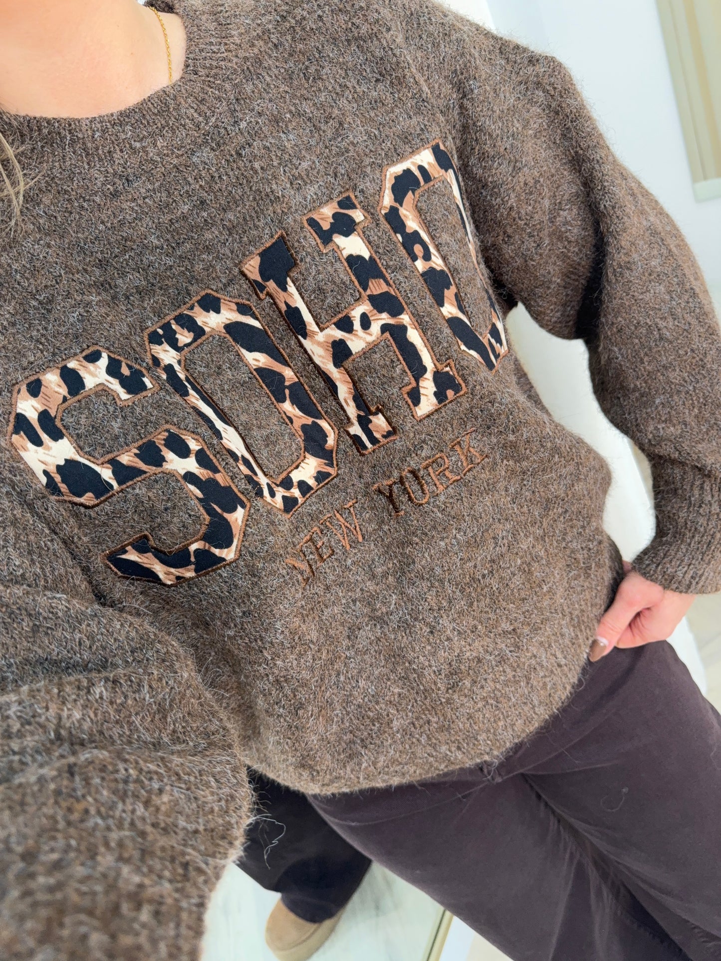 Soho Dark Brown Knitted Sweater