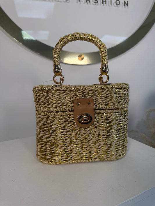Giselle Gold Metallic Bucket Bag