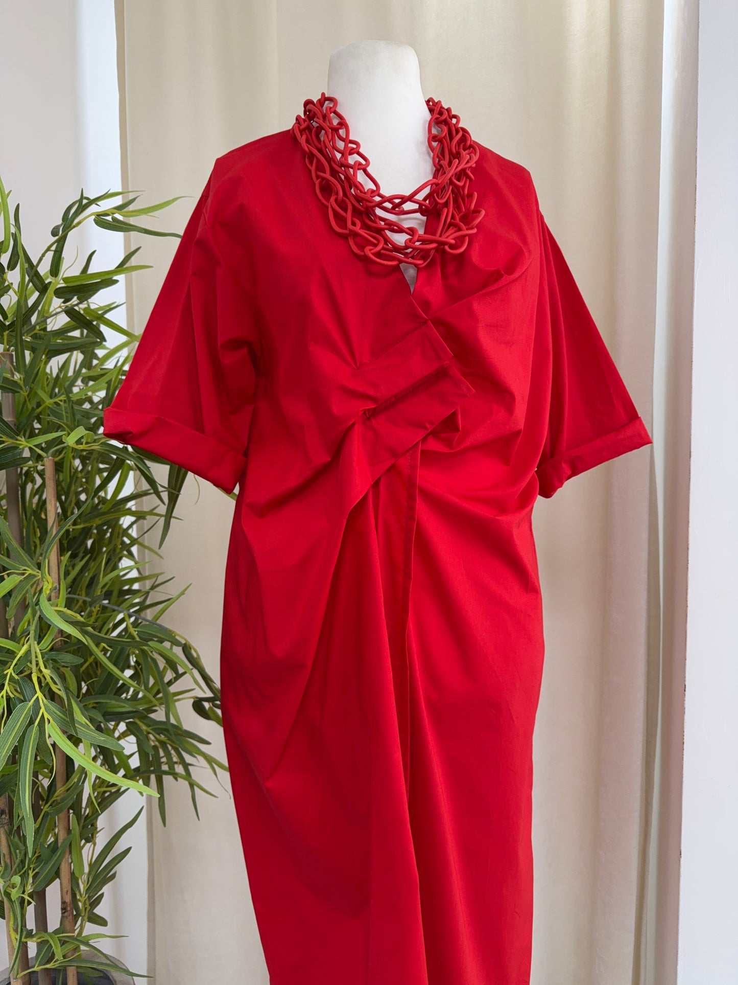 Salty Hoop Necklace - Red