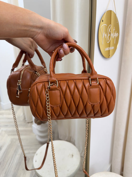 Elara Padded Handbag - TAN