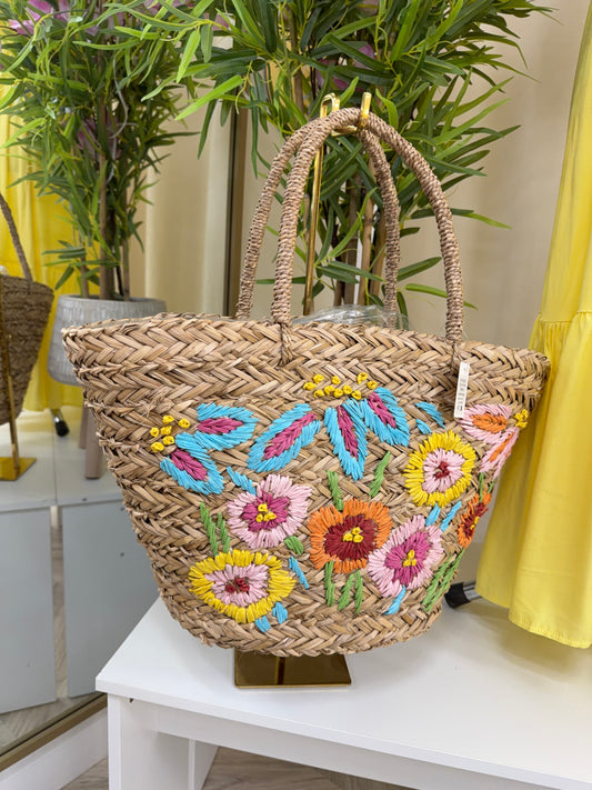 Multi Floral Beach Bag