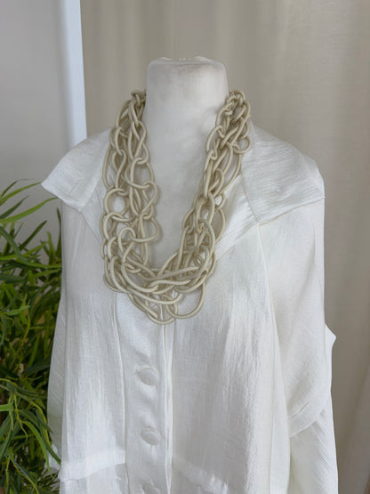 Salty Hoop Necklace - Cream