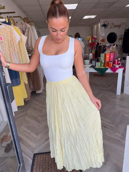 Fifi Crinkled Skirt - Lemon