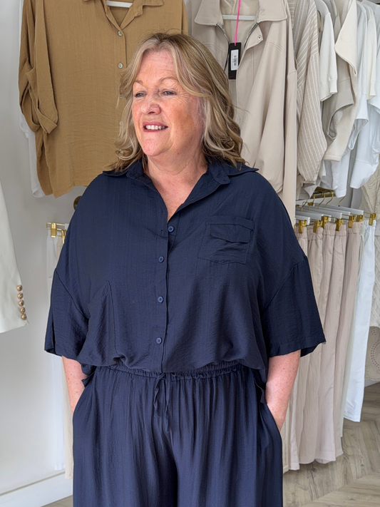 Isolde Pocketed Top - Navy