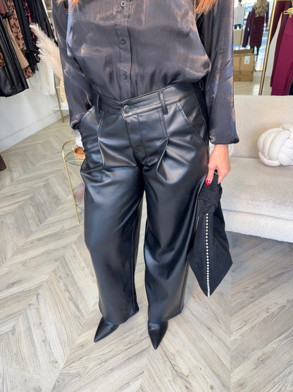 Holly Leather Wide Trousers