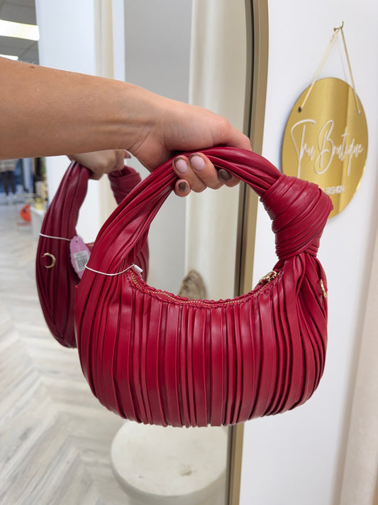 Alba Knot Handbag - Cherry Red