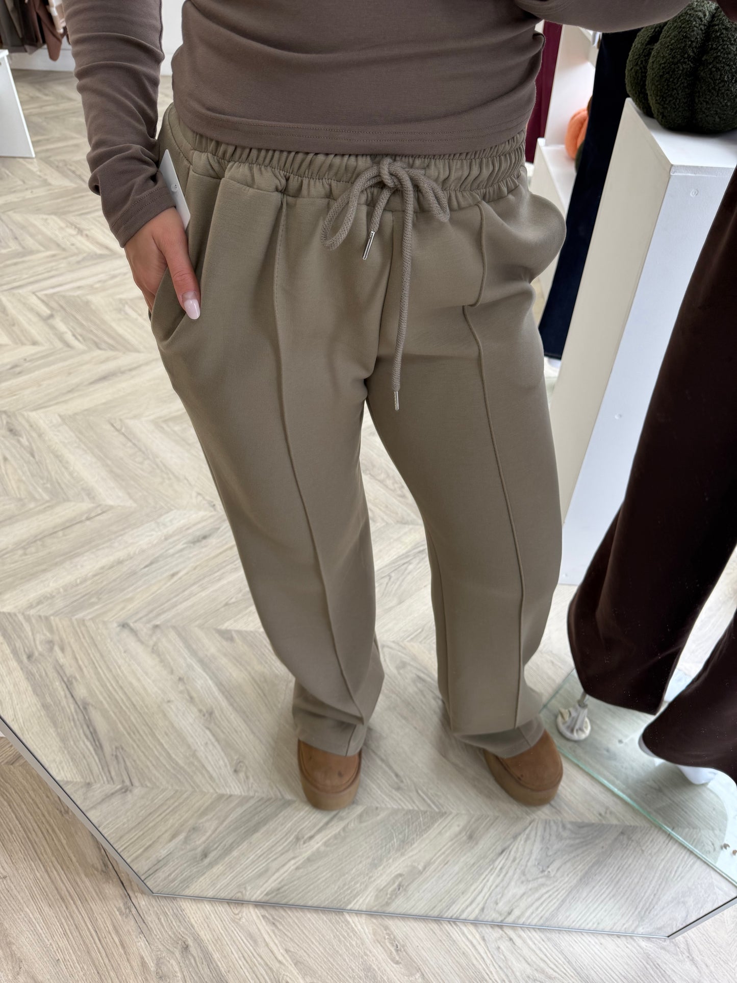 Chloe Lined Joggers - Hazelnut