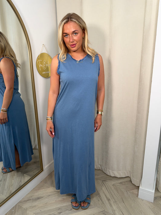 Phillipa Cotton Maxi Dress - Blue