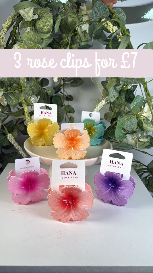 Rose Ombre Flower Clips