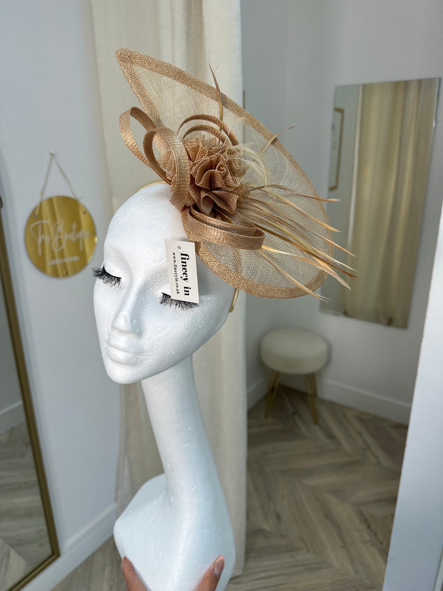 Cassidy Half Disc Fascinator - GOLDEN