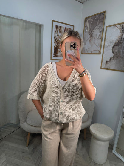 Aviva Knitted Cardigan - Stone