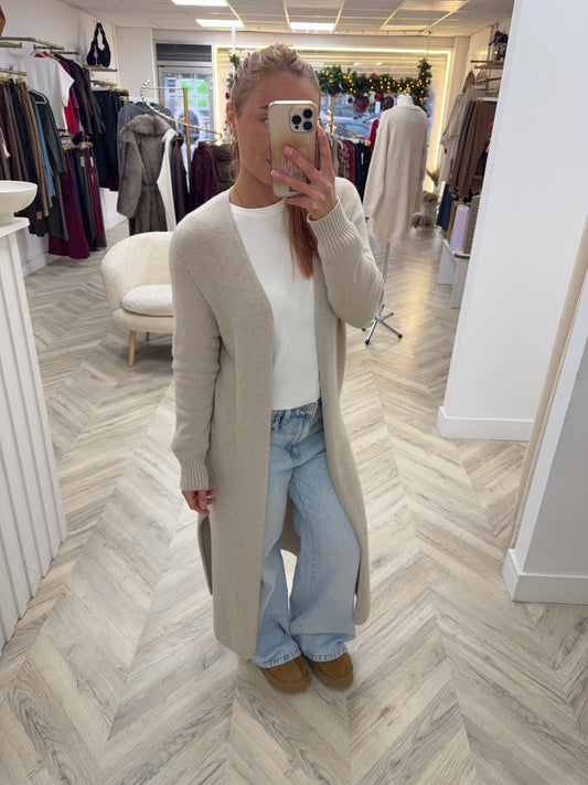 Erika Long Maxi Cardigan - Beige