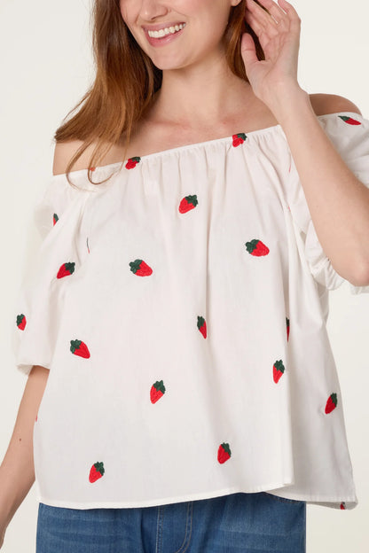 Strawberry Puff Sleeve Top