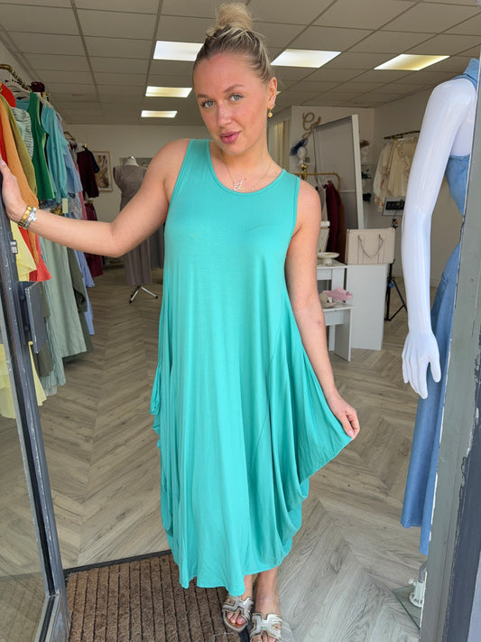 Megan Parachute Dresse - Turquoise