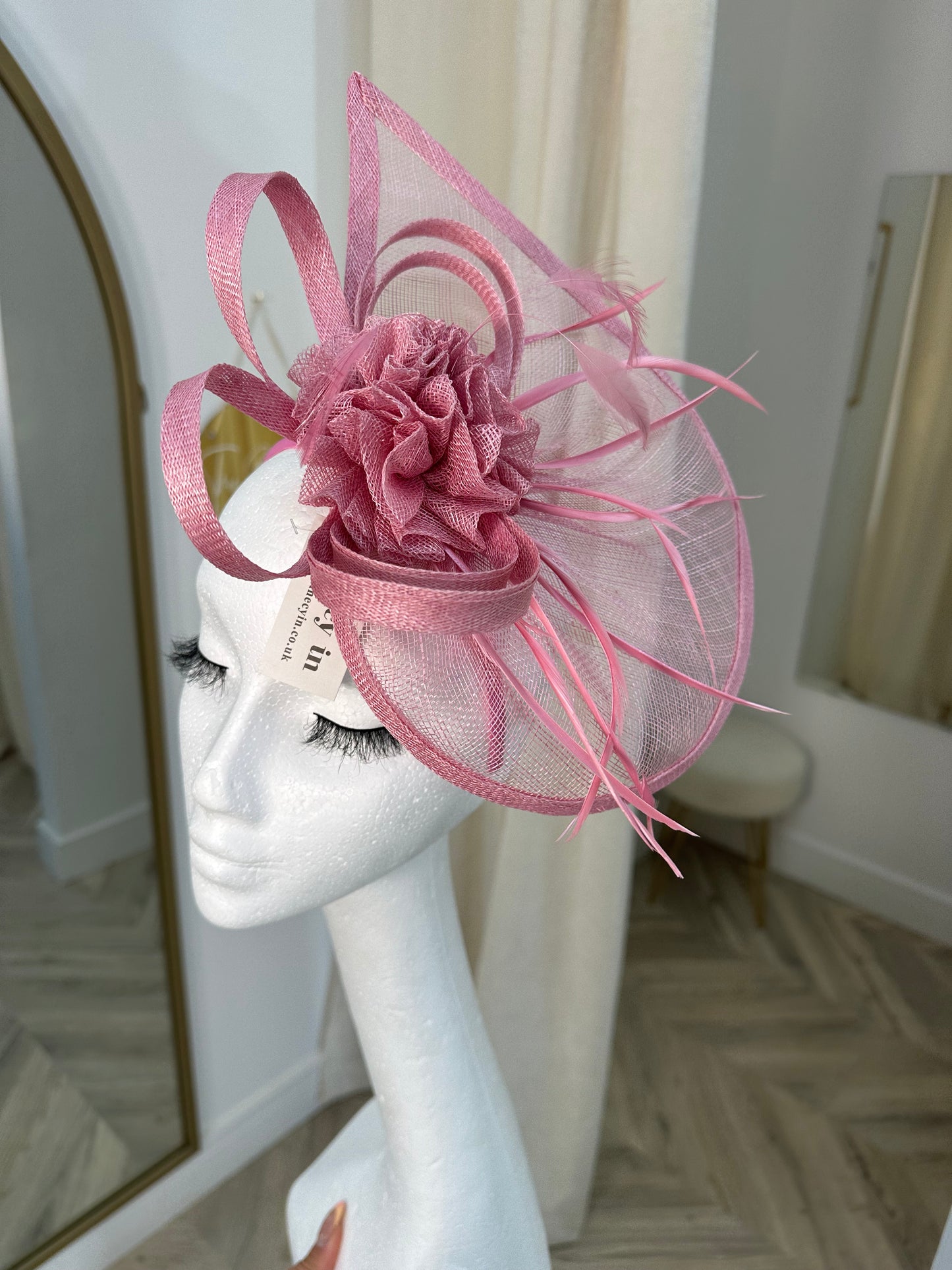 Cassidy Half Disc Fascinator - BLUSH PINK