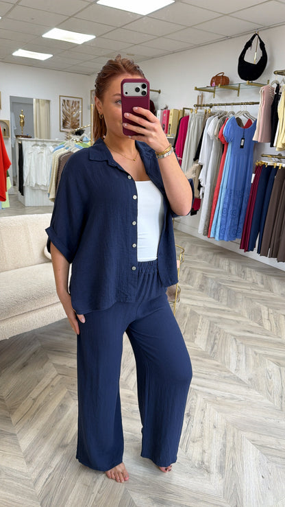 Arabella Buttoned Shirt - Navy