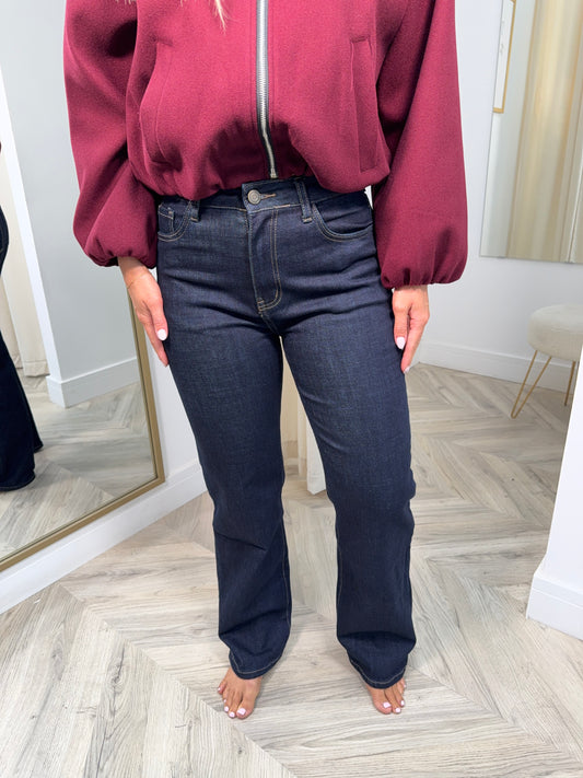 Jacey Indigo Washed Straight Leg Jeans