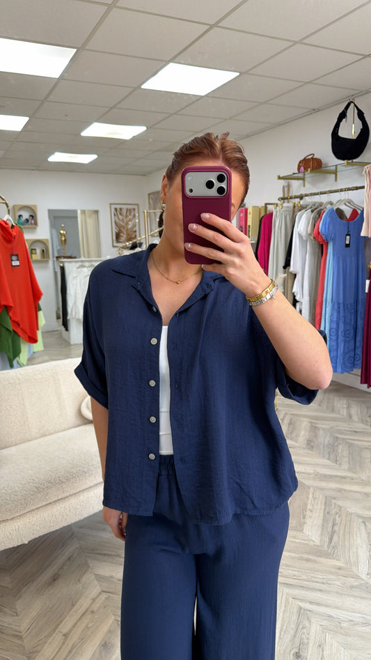 Arabella Buttoned Shirt - Navy