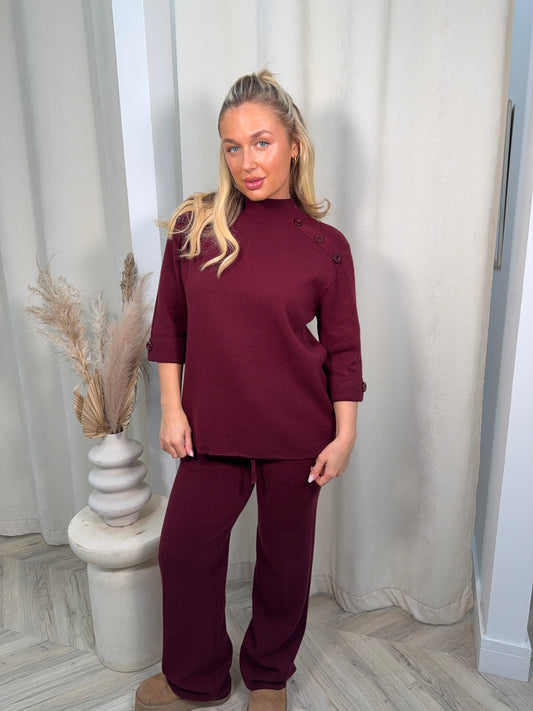Aspen Luxe Co-ord Set - Burgundy