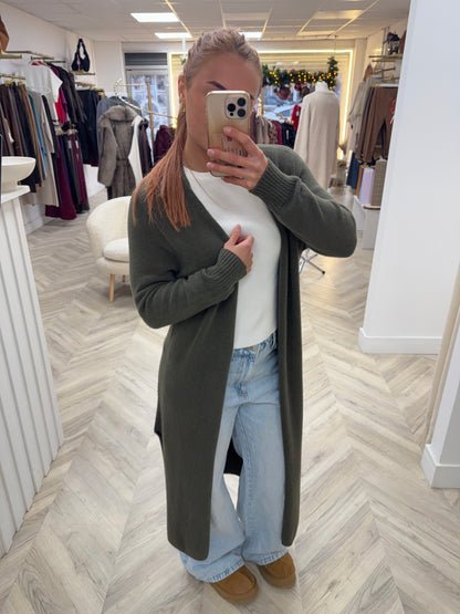 Erika Long Maxi Cardigan - Khaki