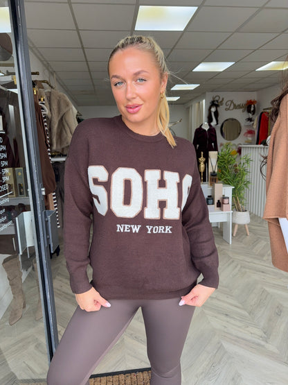 Paris Knitted Sweater - DARK BROWN