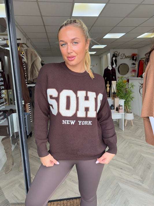 Paris Knitted Sweater - DARK BROWN