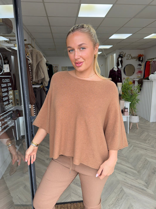 Callista Knitted Sweater - CAMEL