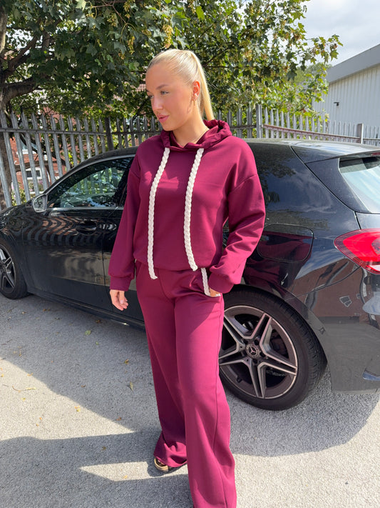 Marigold Rope Detailed Tracksuit - Burgundy
