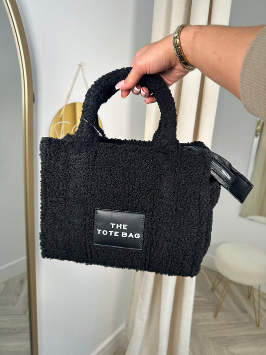 Medium Boucle Tote Bag - BLACK