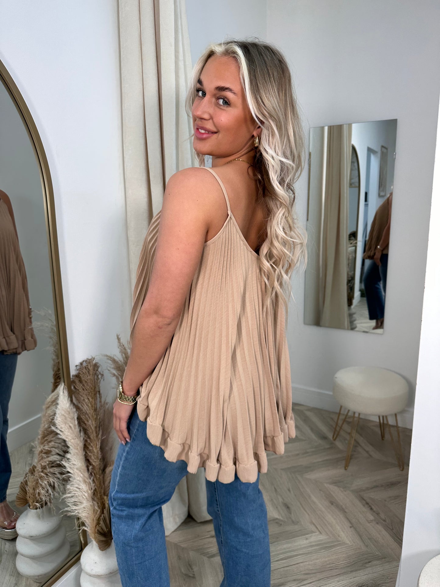 Stone Pleated Marley Cami Tops