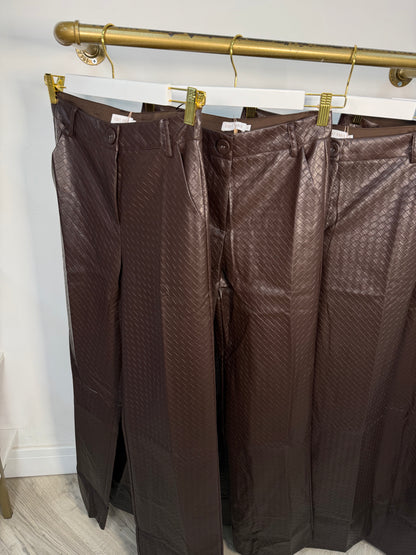 Roux Brown Leather Trousers