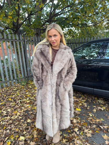 Priscilla Fur Maxi - Multi Brown