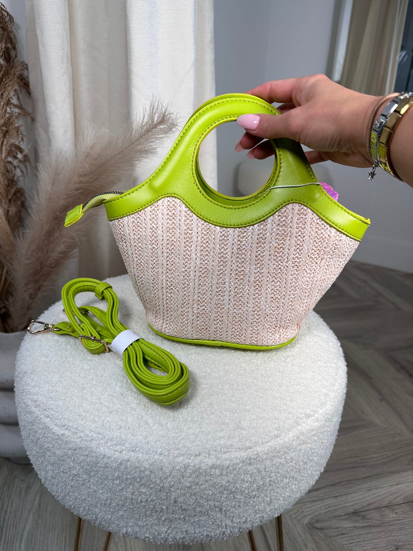 Lime Larisa Woven Mini Bag