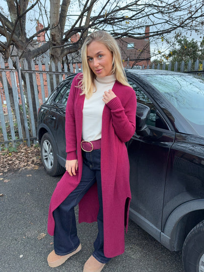 Erika Long Maxi Cardigan - Burgundy