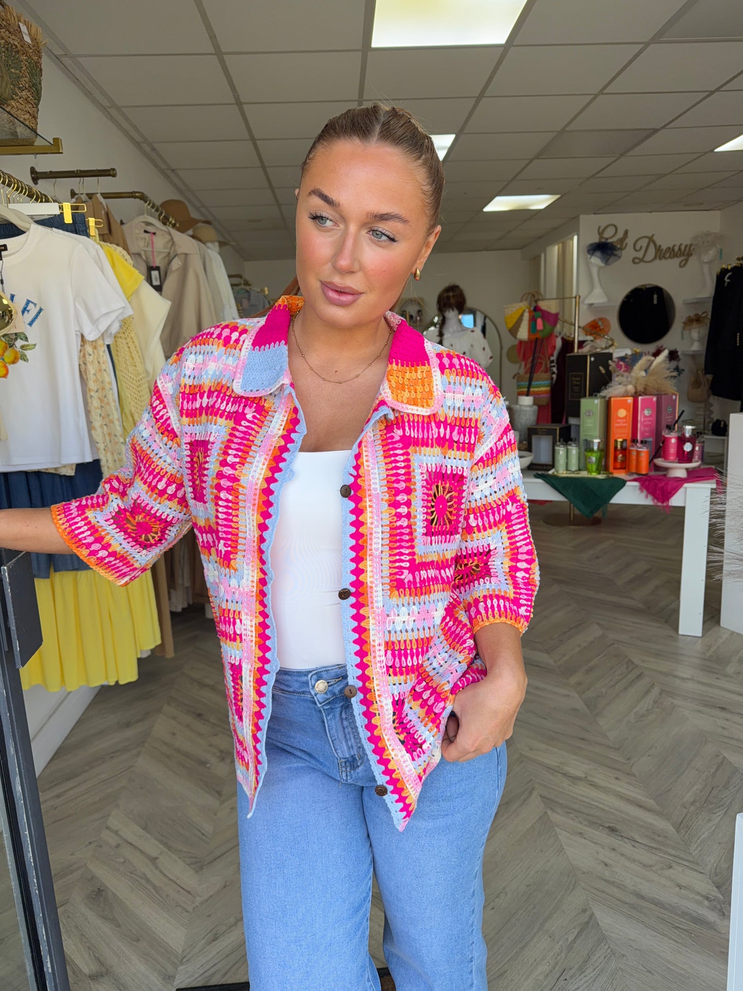 Lottie Crochet Shirt - Multi