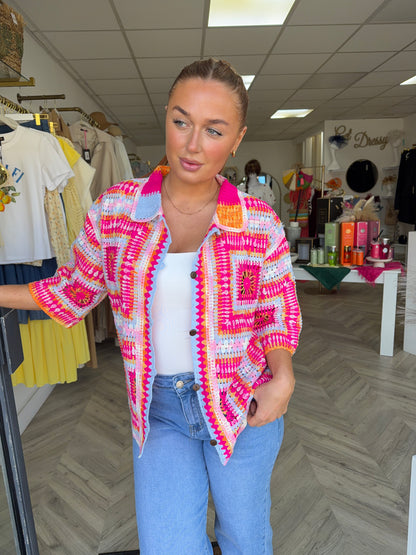 Lottie Crochet Shirt - Multi