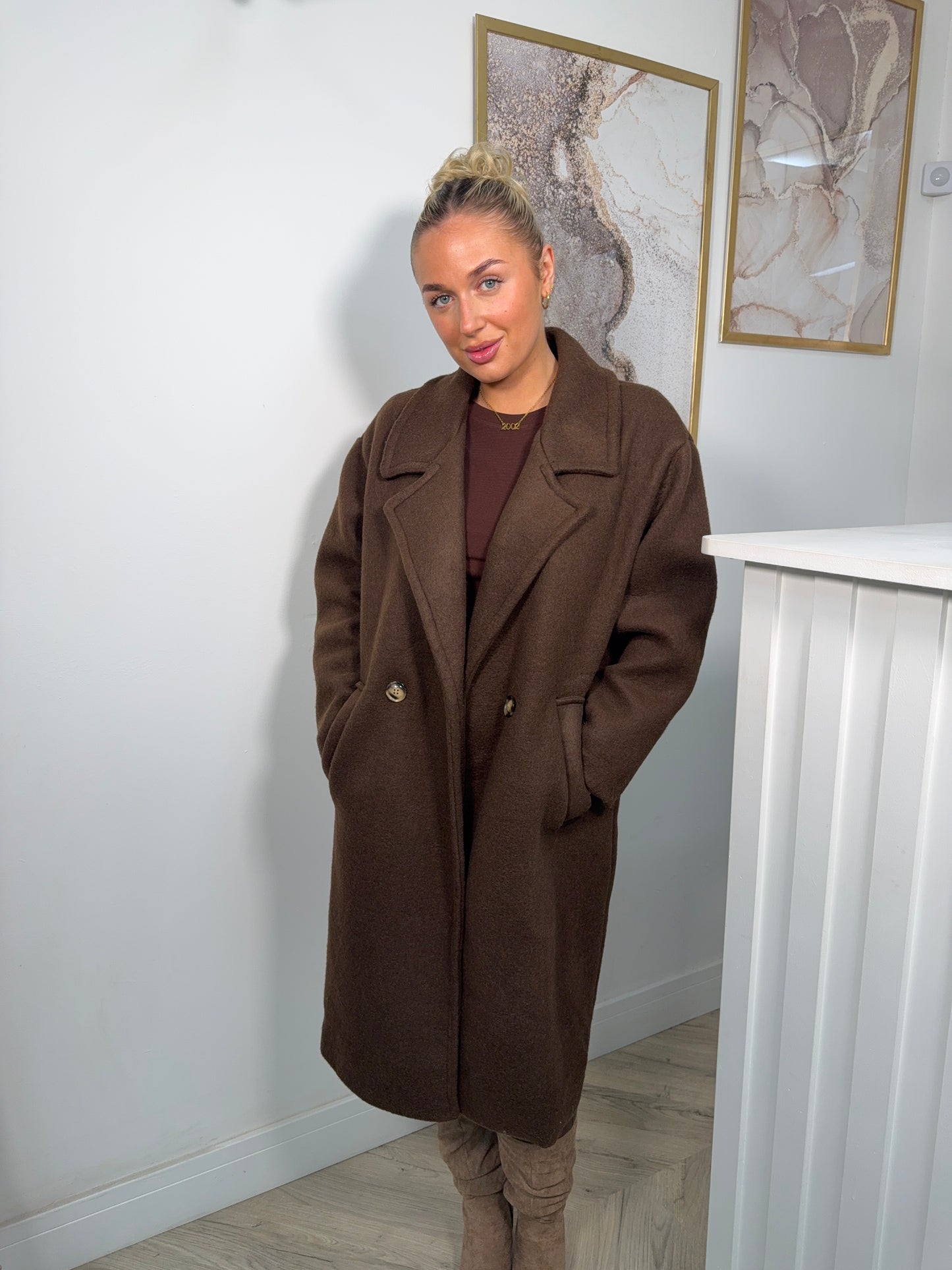 Monroe Wool Trench Coat - Dark Brown