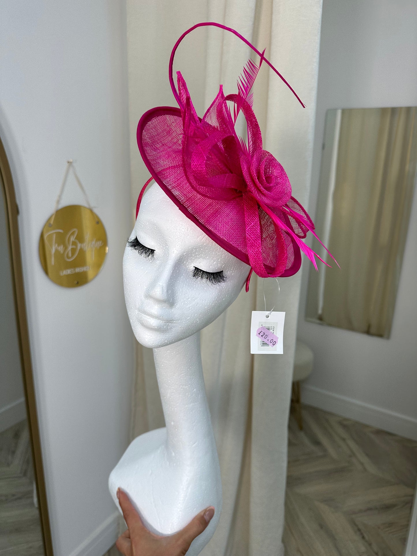 Lottie Flat Disc Fascinator - PINK