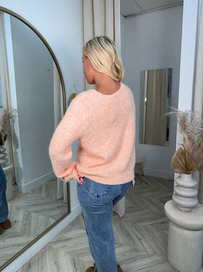 Cindy Bow Sweater - Coral